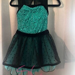 Weissman Teal and Black Kids Dance Costume